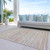 3' X 5' Terra Cotta Striped Washable Indoor Outdoor Area Rug