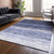 5' X 8' Navy Blue And Ivory Ombre Washable Indoor Outdoor Area Rug
