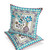 Set of Two 16" X 16" Blue and Purple Peacock Blown Seam Floral Indoor Outdoor Throw Pillow Polyester Home Accent