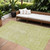 5' X 8' Artichoke Green And Ivory Damask Washable Indoor Outdoor Area Rug