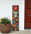 36" Black And Orange Solid Wood Day of the Dead Skull Porch Sign