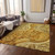 5' X 8' Terra Cotta Brown And Gold Floral Medallion Washable Indoor Outdoor Area Rug