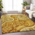 5' X 8' Terra Cotta Brown And Gold Floral Medallion Washable Indoor Outdoor Area Rug