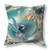 20" X 20" Blue and Gray Bird Blown Seam Floral Indoor Outdoor Throw Pillow Polyester and Cotton Blend