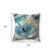 20" X 20" Blue and Gray Bird Blown Seam Floral Indoor Outdoor Throw Pillow Polyester and Cotton Blend