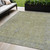 5' X 8' Artichoke Green And Gray Oriental Washable Indoor Outdoor Area Rug