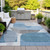 5' X 8' Denim Blue And Gray Abstract Washable Indoor Outdoor Area Rug - 880016804621