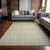 5' X 8' Light Green Damask Washable Indoor Outdoor Area Rug