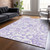 3' X 5' Lavender Ivory And Purple Paisley Washable Indoor Outdoor Area Rug