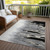 3' X 5' Black Gray And Ivory Abstract Washable Indoor Outdoor Area Rug Transitional Style - Black, Gray, Ivory Color