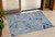 3' X 5' Denim Blue Gray And Ivory Geometric Washable Indoor Outdoor Area Rug