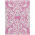 5' X 8' Blush And Ivory Damask Washable Indoor Outdoor Area Rug