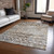 3' X 5' Brown And Beige Argyle Washable Indoor Outdoor Area Rug
