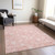 5' X 8' Pink Ivory And Blush Floral Washable Indoor Outdoor Area Rug