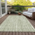 5' X 8' Green And Ivory Striped Washable Indoor Outdoor Area Rug Transitional Style - Green, Ivory Color