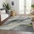 3' X 5' Artichoke Green Gray And Silver Abstract Washable Indoor Outdoor Area Rug