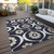 5' X 8' Black Ivory And Taupe Medallion Washable Indoor Outdoor Area Rug - 608219022952