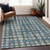 5' X 8' Denim Blue And Gray Abstract Washable Indoor Outdoor Area Rug - 608219070229