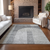 3' X 5' Gray Silver And Charcoal Geometric Washable Indoor Outdoor Area Rug
