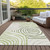 3' X 5' Artichoke Green And Fern Green Abstract Washable Indoor Outdoor Area Rug