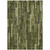 3' X 5' Olive Green And Dark Olive Green Striped Washable Indoor Outdoor Area Rug