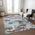 3' X 5' Taupe And Lilac Floral Washable Indoor Outdoor Area Rug