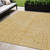 5' X 8' Gold And Ivory Geometric Washable Indoor Outdoor Area Rug - 608219385835