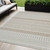 5' X 7' Beige And Brown Geometric Distressed Indoor Outdoor Area Rug