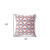 18" X 18" Pink And White Blown Seam Geometric Indoor Outdoor Throw Pillow