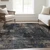 3' X 5' Charcoal Gray And Silver Abstract Washable Indoor Outdoor Area Rug Transitional Style - Charcoal, Gray, Silver Color