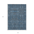 5' X 8' Blue and Black Floral Washable Non Skid Indoor Outdoor Area Rug