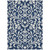 3' X 5' Navy Blue And Ivory Floral Washable Indoor Outdoor Area Rug