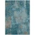 3' X 5' Teal Blue And Gray Abstract Washable Indoor Outdoor Area Rug