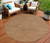 8' Rust Round Abstract Indoor Outdoor Area Rug