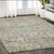 5' X 8' Taupe Beige And Gold Oriental Washable Indoor Outdoor Area Rug