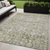5' X 8' Taupe Beige And Gold Oriental Washable Indoor Outdoor Area Rug