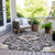 3' X 5' Purple And Charcoal Damask Washable Indoor Outdoor Area Rug