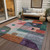 3' X 5' Orange Purple And Green Geometric Washable Indoor Outdoor Area Rug