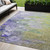 5' X 8' Artichoke Green Purple And Lilac Abstract Washable Indoor Outdoor Area Rug