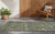 8' Runner Moss Green and Gray Floral Washable Non Skid Indoor Outdoor Runner Rug