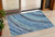 3' X 5' Blue Aqua And Ivory Abstract Washable Indoor Outdoor Area Rug