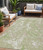 5' X 8' Artichoke Green And Ivory Abstract Washable Indoor Outdoor Area Rug Transitional Style - Artichoke Green, Ivory Color