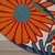 8' Ivory Orange and Blue Round Floral Indoor Outdoor Area Rug - Ivory, Orange, Blue