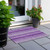 2' X 3' Purple Striped Washable Non Skid Indoor Outdoor Area Rug - Purple