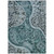 3' X 5' Teal Blue And Dark Green Floral Medallion Washable Indoor Outdoor Area Rug