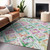5' X 8' Teal Blue Green And Purple Geometric Washable Indoor Outdoor Area Rug