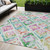 5' X 8' Teal Blue Green And Purple Geometric Washable Indoor Outdoor Area Rug