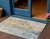 3' X 5' Linen Teal Blue And Copper Abstract Washable Indoor Outdoor Area Rug