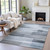 3' X 5' Denim Blue And Ivory Striped Washable Indoor Outdoor Area Rug - 880016644777