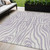 5' X 8' Lavender And Ivory Animal Print Washable Indoor Outdoor Area Rug